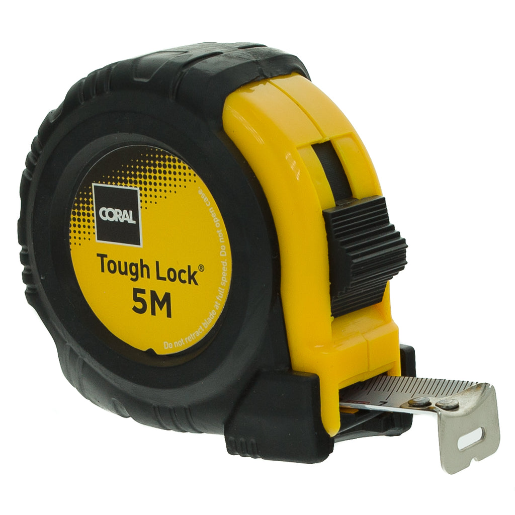 Pocket Tape Measure Retracting 5M  Coral Tough Lock 57405 – Coral